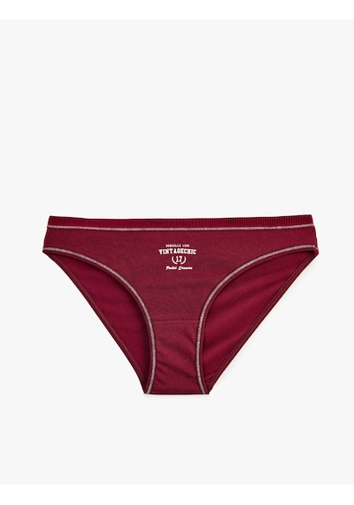 Koton Baskılı Rahat Kalıp Pamuklu Brief Külot Pembe 7wlk30113mk Gül