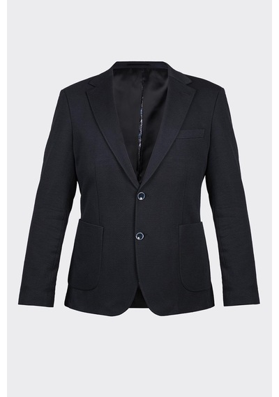 Koyu Lacivert Casual Slim Fit Bi-stretch Ceket Laci