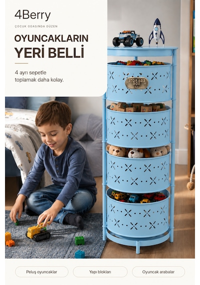 4 Katlı Metal Çok Amaçlı Oyuncak Dolabı Mutfak Sebzelik, Oyuncak, Banyo Ve Ev Organizeri Mavi 4 Katlı Metal Çok Amaçlı Oyuncak Dolabı Mutfak Sebzelik, Oyuncak, Banyo Ve Ev Organizeri Mavi