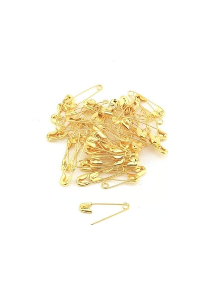 Melodi Scarf Kadın Tesettür Ve Çok Amaçlı Gold Çengelli İğne 50 Adet Gold