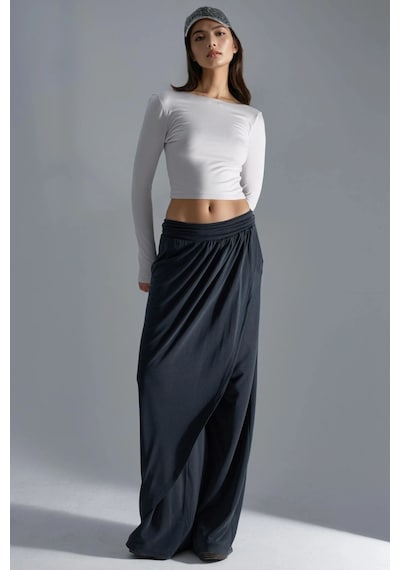 Hiccup Busem Sırt Dekolteli Slim Fit Kısa Bluz Taş Doğal