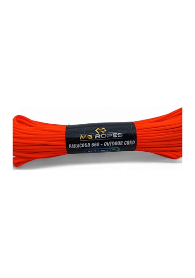 Mg Ropes Bileklik Ve Outdoor Polyester Paracord İp 4 Mm 660 Lb 30 Metre Turuncu (10 Çekirdek)