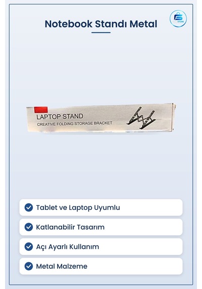 Metal Notebook Standı Tablet Ve Laptop İçin Katlanabilir Ayarlı A