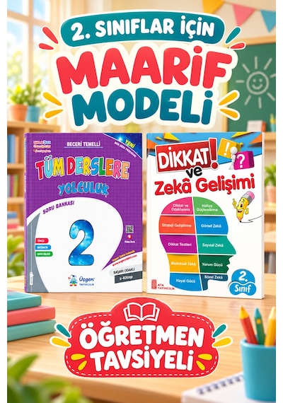 Üçgen 2. Sınıf Maarif Model Tüm Derslere Yolculuk Soru Bankası + Dikkat Akıl Ve Zeka Kitabı