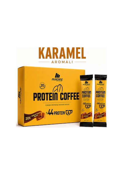 Mustang Nutrition Protein Coffee Karamel Aromalı 10 Gr X 20 Servis 200 Gr Yüksek Proteinli Kahve Çözünebilir
