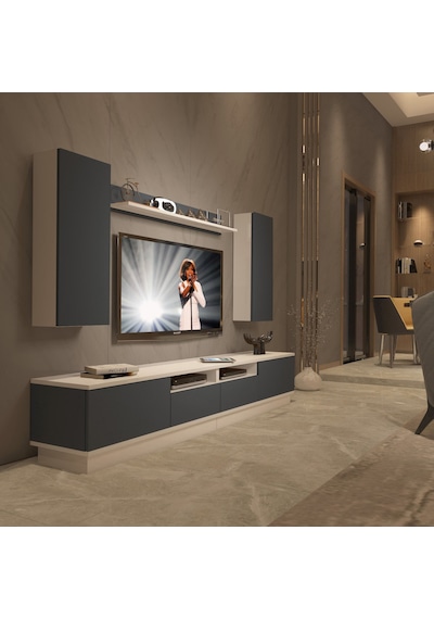 Decoraktiv Trendstyle 5220ds Mdf Tv Ünitesi Tv Sehpası Beyaz - Antrasit