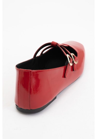 Luvishoes Luvi Shoes Starlıng Kırmızı Rugan Hakiki Deri Kadın Babet Ayakkabı Kırmızı Rugan
