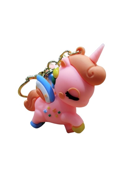 Dragon Run Pembe Unicorn 3d Figürlü Yıldız Detaylı Bilek Kayışlı Anahtarlık - 1 Adet