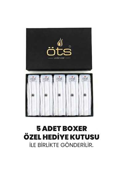 Öts Erkek 5 Li %100 Pamuk Boxer Öts Premium Çizgili Ve Kaliteli Hediye Kutulu Günlük İç Giyim Özel Esnek Kalıp 2652-k Beyaz Öts Erkek 5 Li %100 Pamuk Boxer Öts Premium Çizgili Ve Kaliteli Hediye Kutulu Günlük İç Giyim Özel Esnek Kalıp 2652-k Beyaz