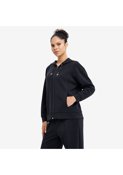 Lescon Siyah Kadın Fermuarlı Kapüşonlu Sweatshirt 26n-2103