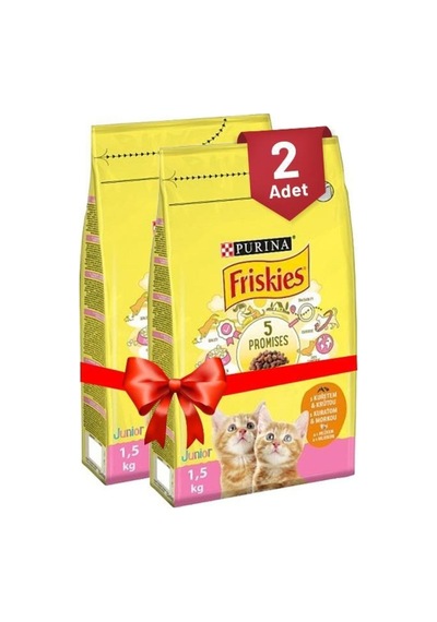 Junior Tavuk Süt Ve Sebzeli Yavru Kedi Maması 1.5 Kg X 2 Adet