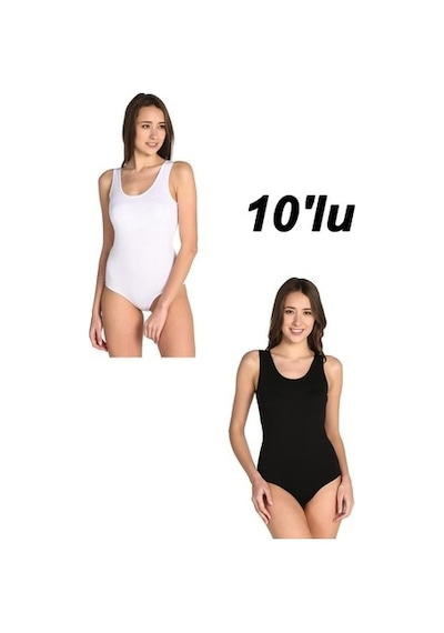Tutku Iç Giyim Kadın Geniş Askılı Kancalı Çıtçıtlı Body 10Lu Pake