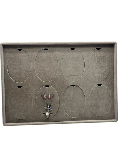 Yerli Üretim Süet Kumaş Dakka Model Bej Renk 34-24 Cm Ayaklı Üçlü Set Tabla Stand