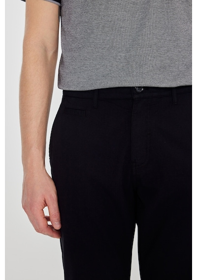 Premıum Altınyıldız Erkek Sıyah Pamuklu Slim Fit Dar Kesim Yan Cepli Armürlü Esnek Pantolon Siyah