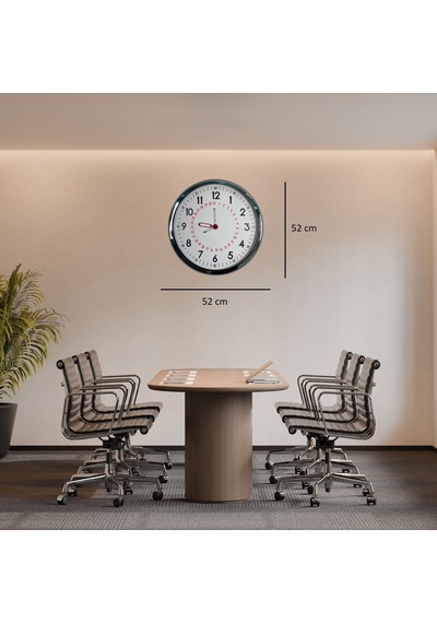 Krom Takvimli 52 X 52 Cm Metal Duvar Saati Diğer