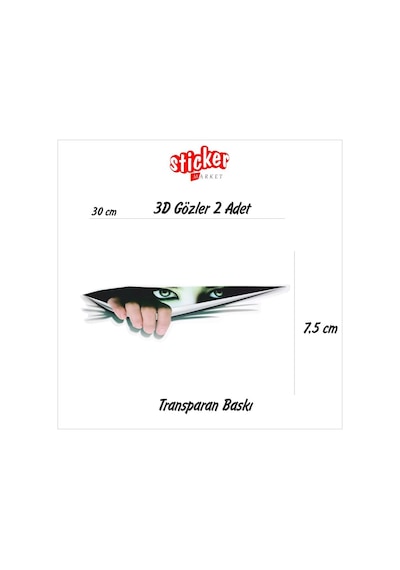 3D Gözler Sticker (2Adet)