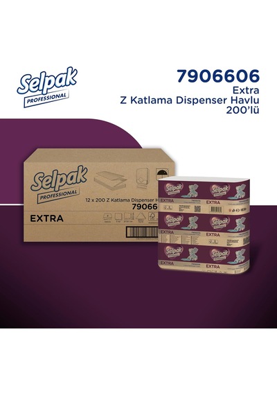 Extra Z Katlı Dispenser Havlu,12 X 200 Yaprak