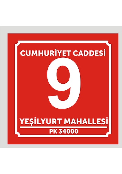 Kapı Ve Daire Numarası 10cmx10cm Aliminyum Metal Levhaya Baskı