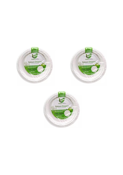 Roll-up Nature Ekolojik Karton Kağıt Parti Tek Kullanımlık Tabak - 22 Cm. - 50 Adetlik 3 Paket