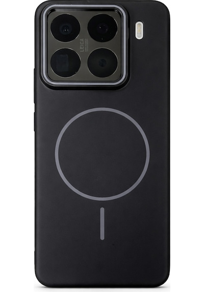 Mi 15 Pro Uyumlu Kamera Çıkıntılı Magsafe Wireless Şarj Özellikli Sert Sararmaz Silikon Kılıf Siyah