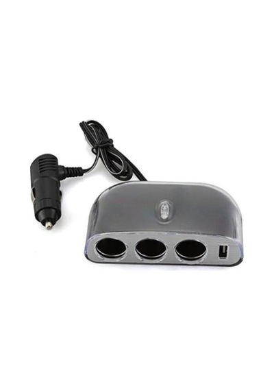 Işıklı Araç Çakmaklık Çoğaltıcı 3 Lü Usb Araba Çakmak Soket Çoklayıcı