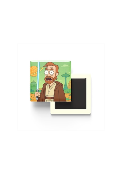 Obi-wan Kenobi - 9x9 Cm Baskılı Kare Buzdolap Magneti