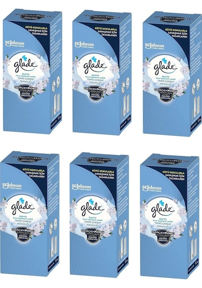 Glade Banyo Hava Tazeleyici Yedek Temiz Çarşaf Ferahlığı 6 x 10 ML