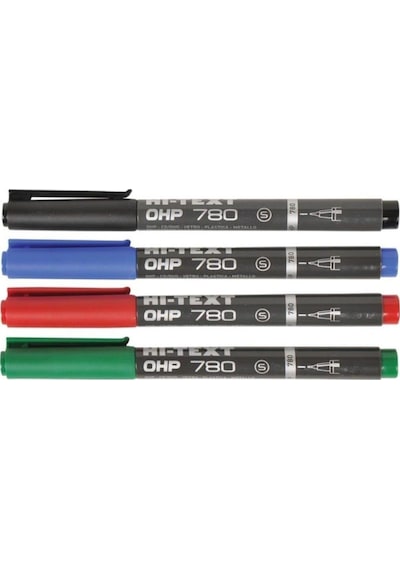Hi-text Asetat Kalemi Permanent S Seri 4 Renk 780s4pvc Çok Renkli