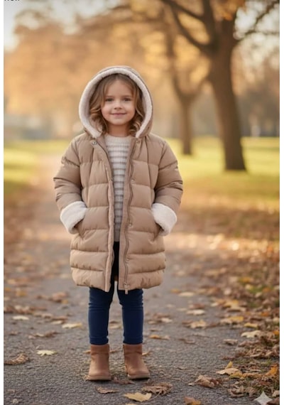 Boutiguestyles Kız Çocuk Şişme Mont Kürklü Açık Kahve Sedefli Işıltılı Çıkarılabilir Kapüşonlu Fermuarlı Kahverengi Boutiguestyles Kız Çocuk Şişme Mont Kürklü Açık Kahve Sedefli Işıltılı Çıkarılabilir Kapüşonlu Fermuarlı Kahverengi