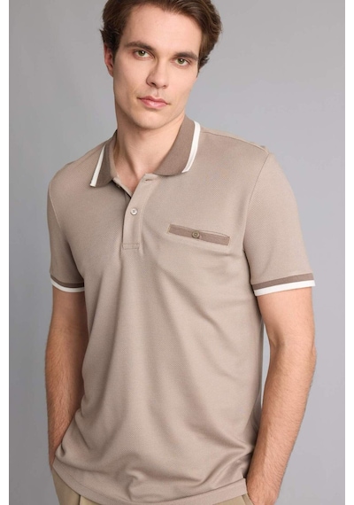 Defacto Regular Fıt Polo Yaka Kısa Kollu Polo Tişört G7063ax26smbg74 Bej-bg74