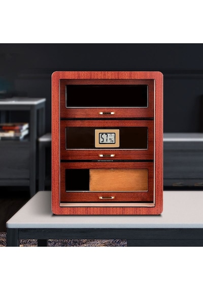 Falconetti Çekmeceli 3 Katlı Sedir Humidor Puro Kutusu Rc78akhv