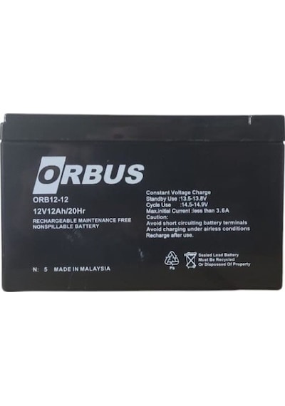 Orbus 4'lü Paket 12volt 12 Amper Agm Akü Ebatlar: 150x97x95mm