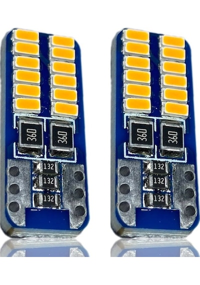 T10 Dipsiz W5w Canbus 24 Ledli Turuncu Park Plaka Ampulü 2adet