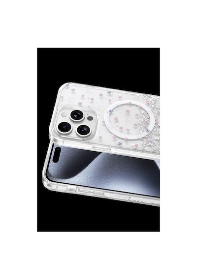 Onegif Apple İphone Uyumlu 14 Pro Max Misk Simli Magsafe Kapak - Desen 1 Çok Renkli