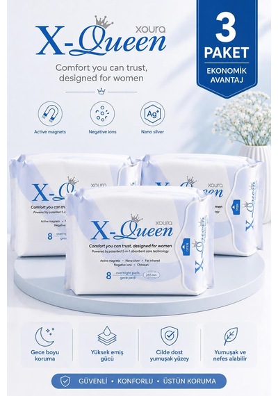 Xaura Global X-queen Gece Pedi 8'lu 3 Adet