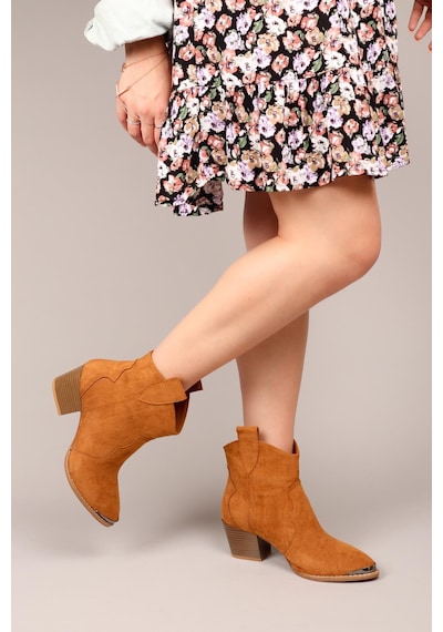 Mair Topuklu Western Bot Taba-7459 Haki