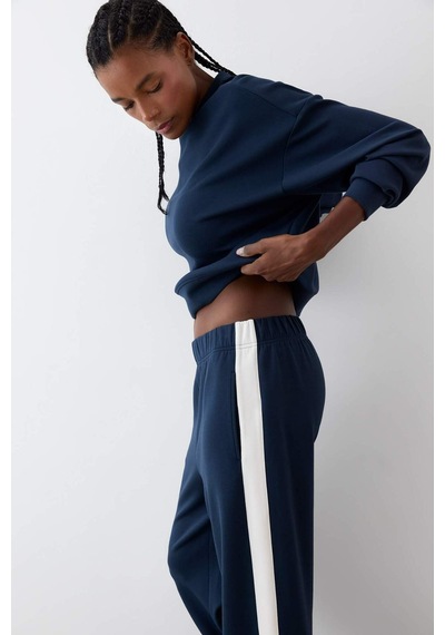 Defacto Defactofit Oversize Geniş Kalıp Bisiklet Yaka Modal Sporcu Sweatshirt E8954ax25aunv165 Lacivert