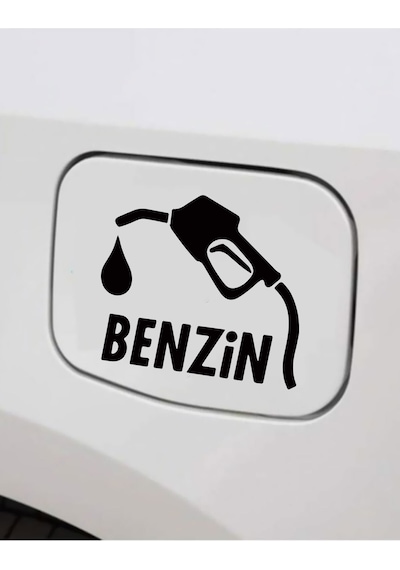 Oto Yakıt Depo Kapağı Sticker Siyah 12cm3219