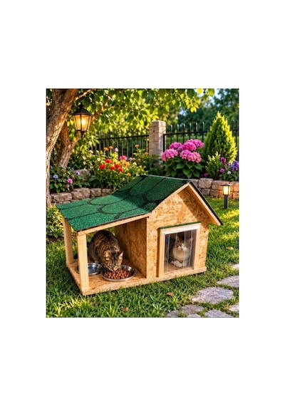 Kedi Evi Kedi Mamalığı Kedi Yuvası Isı Ve Su Yalıtımlı İç Ve Dış Mekan