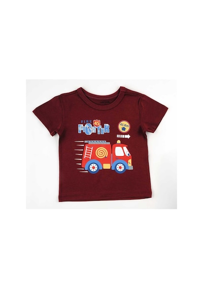 Fuar Baby Erkek Çocuk %100 Pamuklu Bisiklet Yaka Kısa Kollu Tişört 2-6 Yaş Kırmızı İtfaiye Desenli Fuar Baby Erkek Çocuk %100 Pamuklu Bisiklet Yaka Kısa Kollu Tişört 2-6 Yaş Kırmızı İtfaiye Desenli