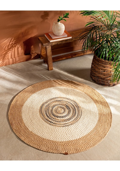 Madame Coco Janvry Yuvarlak Kilim - Bej/krem - 120 Cm 8684427193266 Çok Renkli