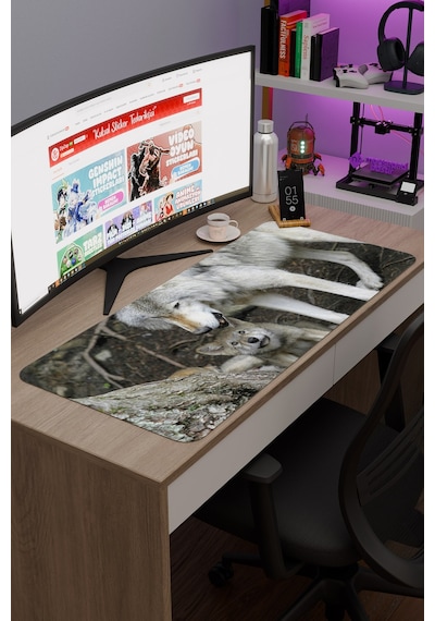 Bozkurt Kaymaz Dikişli Kauçuk Oyuncu Mousepad V3 - 90x40 Xxl Gaming Mouse Pad Fare Altlığı