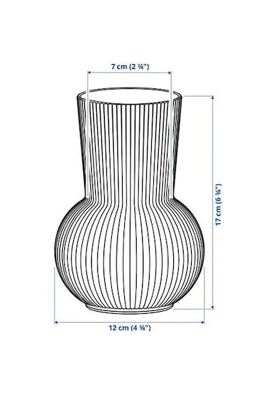 Sumuhome Padvılje Cam Vazo Saydam 2'li 17cm Saydam