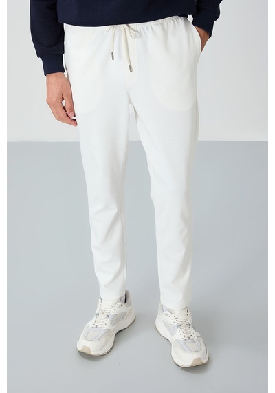 Tommy Life Ekru Yüzeyi Dokulu Standart Fit Erkek Eşofman Alt - 82155