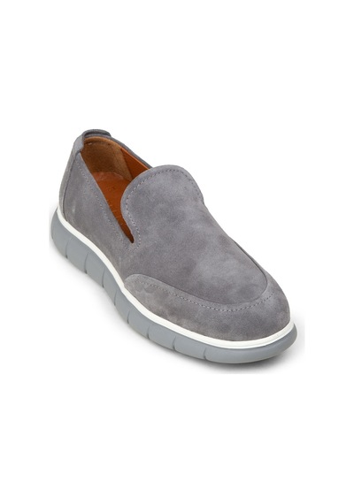 Deery Erkek Hakiki Süet Gri Loafer Ayakkabı - 02044mgrıe01