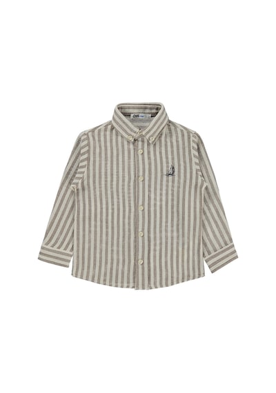 Civil Boys Çizgili Basic 2-5 Yaş Gömlek - Kahve