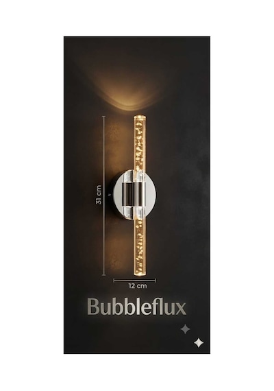 Bubbleflux Small 31 Cm Modern Tasarım Led Aplik - Duvar Lambası - Gümüş - Elektrikli - Günışığı Gümüş Elektrikli