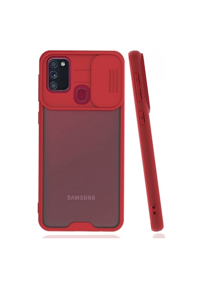 Nettech Samsung Galaxy M21 Uyumlu Platin Kamera Kızaklı Arka