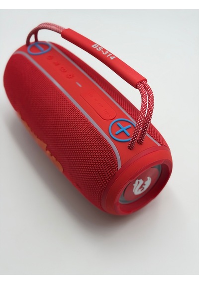 Binbirtekno Bs-314 Kırmızı Bluetooth Speaker Güçlü Bass, Yüksek Ses, Taşınabilir Kablosuz Hoparlör