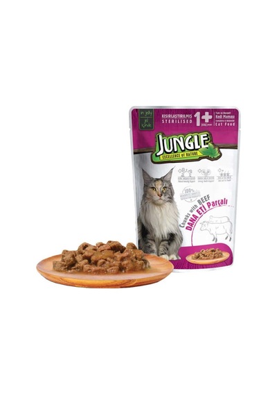 Jungle Dana Etli Jelly Pouch Kısırlaştırılmış Yetişkin Kedi Yaş Maması 100 G